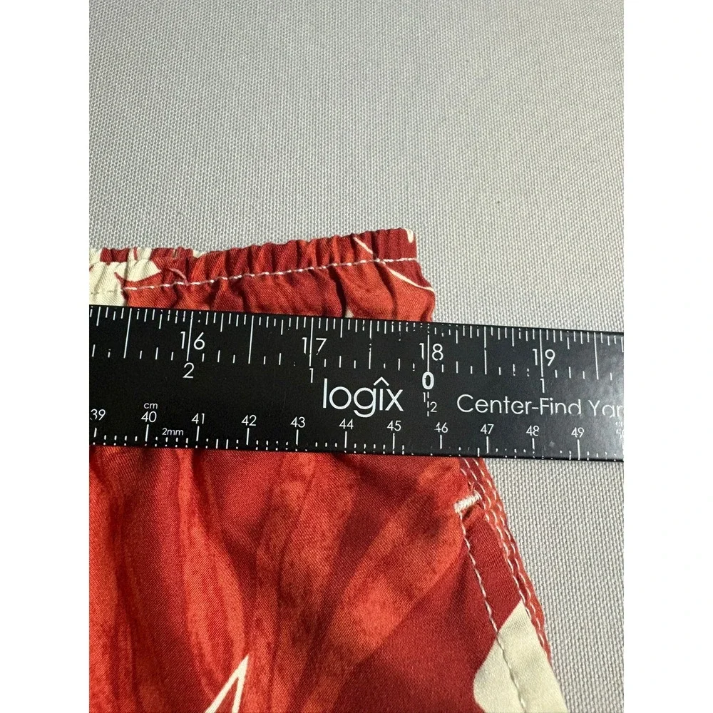 Caribbean Joe Swim Trunks Medium Red Tropical Floral Cargo Board Shorts 7in